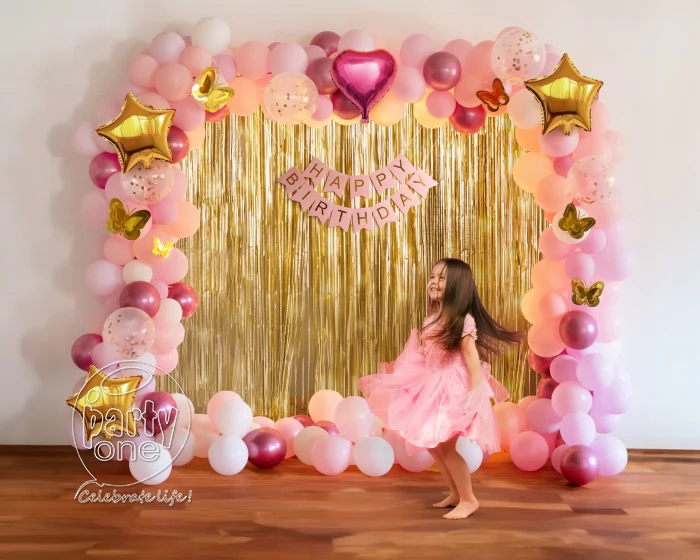 birthday Dazzling Pink amp yellow Baby girl Birthday decorations